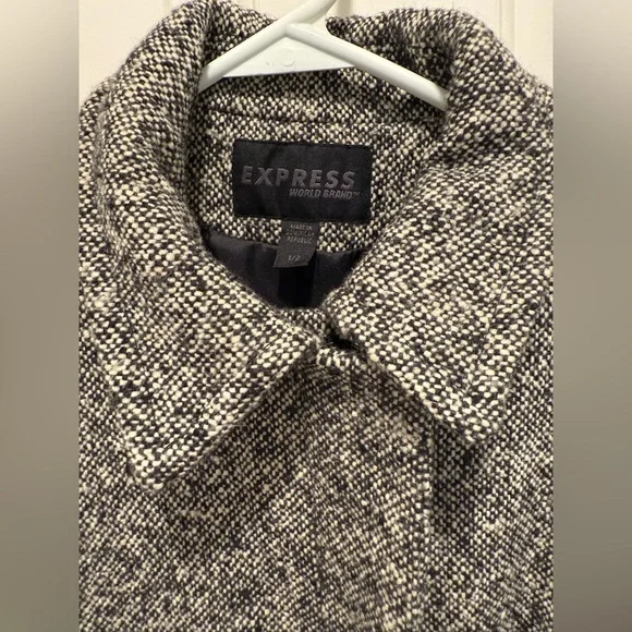 EUC Express Vintage Wool Trench Coat Size 1/2 - Picture 4 of 6
